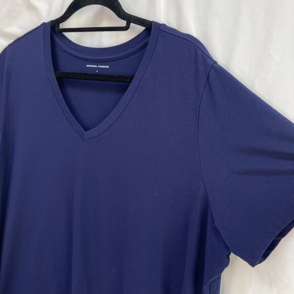 Universal Standard V-Neck T-Shirt Dress Navy US 24 Petite (Large Petite) SS - Picture 2 of 8